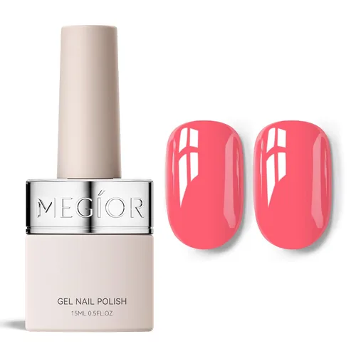 Vista 73 de MEGIOR Esmalte de uñas de gel libre de TPO, 0.5 onzas líquidas, base de gel transparente para remojar la lámpara de uñas LED, capa base de larga