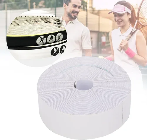 Vista 7 de Cinta de raqueta, cinta antiarañazos para raquetas de tenis, etiqueta protectora de PU (blanco)