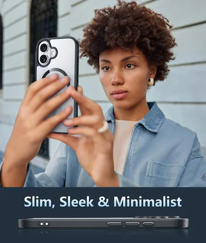 Vista 8 de FNTCASE Funda para iPhone 16: magnética, con soporte de control de cámara, protección contra caídas de grado militar, antiamarilleamiento, a prueba