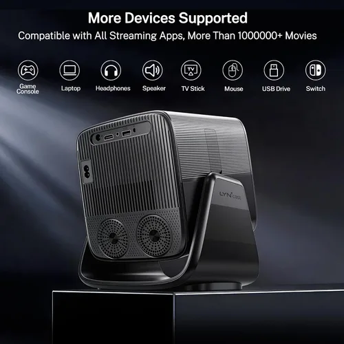 Vista 10 de 1200 ANSI Google TV-Licensed Projector, 4K/8K Input Support, Dual 36W Dolby