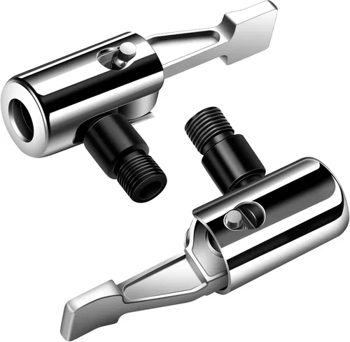 Vista 8 de Paquete de 4 mandriles de aire de conexión rápida, mandril de aire de latón para neumáticos con adaptador de clip compatible con válvula Schrader