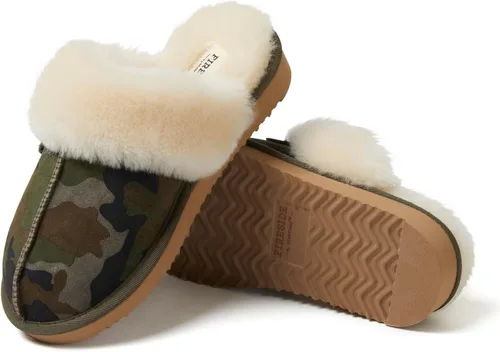 Vista 109 de Dearfoams Fireside Sydney Pantuflas anchas de piel de oveja para mujer, para interiores y exteriores