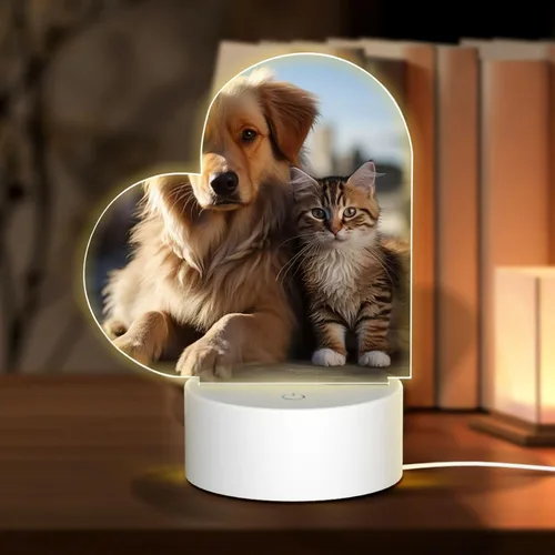 Vista 11 de 3D Night Light LED Light Lamp Base Personalized Gifts Acrylic Night Light Color Fusion Night Light Acrylic Plaque USB 3 Colors Change Smart Touch
