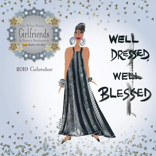 Vista 5 de Shades of Color Girlfriends, A Sister's Sentiments - Calendario afroamericano 2018 de Cidne Wallace de 12 x 12 pulgadas, (18GF)
