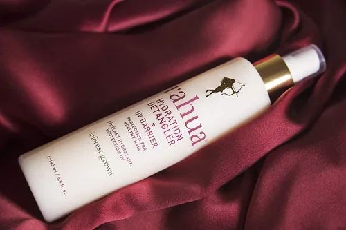 Vista 8 de Rahua Desenredante de hidratación + barrera UV, espray sin enjuague para todo tipo de cabello, protector térmico vegano y niebla antiencrespamiento