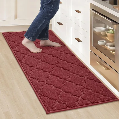 Vista 26 de COSY HOMEER Alfombras suaves de cocina [2 piezas] para el frente del fregadero súper absorbentes, tapetes y tapetes de cocina de 20 x 30 pulgadas/20