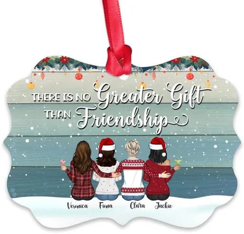 Vista 11 de Gossby Adorno personalizado para mejor amiga, regalo de Navidad personalizado con diseño, nombre, regalo de Navidad para mujeres, hermana del alma