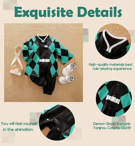 Vista 5 de Singcoco Disfraz de Halloween para bebé niño (Negro, 6-9 meses)