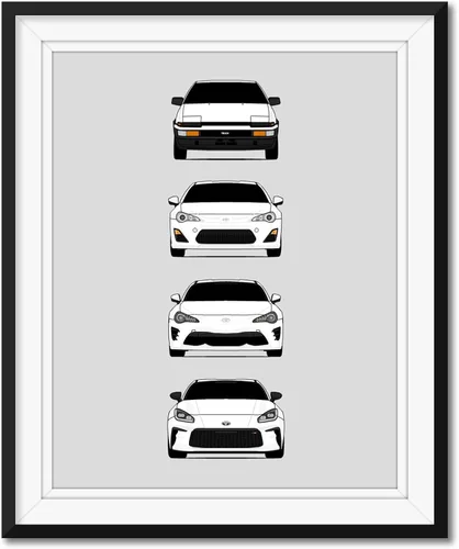 Vista 32 de Custom Car Posters Póster hecho a mano compatible con Toyota Tacoma Generations e impresión de Toyota Tacoma TRD Pro SR5 – Multi, impresión satinada