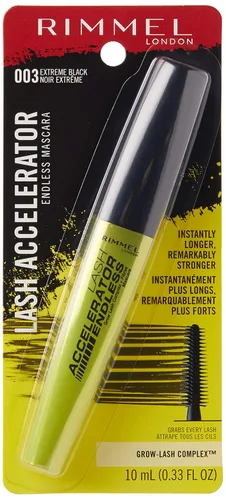 Vista 2 de Rimmel - Máscara para pestañas Lash Accelerator Endless, color negro, 0.33 onzas líquidas