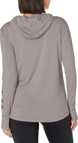 Vista 2 de TYR Camiseta de manga larga con capucha para mujer, protección solar UPF 50+