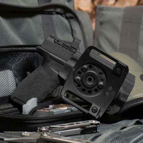 Vista 3 de GRITR OWB Kydex Pistol Holster Compatible with Springfield Armory Hellcat w/Optic Cut, Open Bottom, Adjustable Cant & Retention EDC Gun Accessory