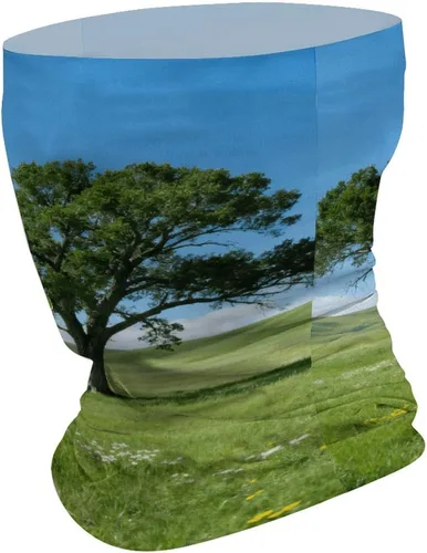 Vista 2 de Polaina para el cuello UPF 50, protección solar Prairie Lone Tree, máscara facial que absorbe la humedad y se seca rápido, sin costuras, polaina