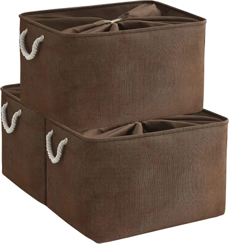 Vista 62 de TheWarmHome Contenedores de almacenamiento para estantes, tamaño mediano, 3 unidades, 13.8 pulgadas de largo x 9.8 pulgadas de ancho x 6.7 pulgadas