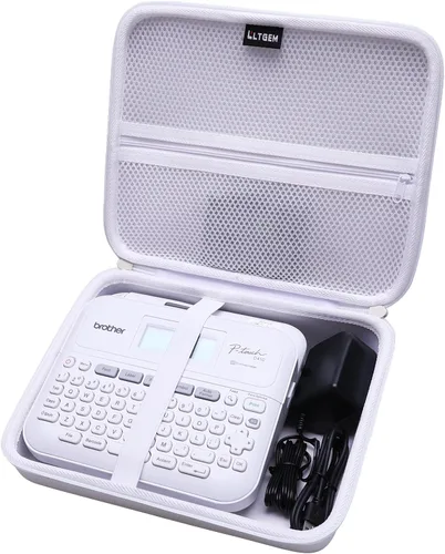 Vista 12 de LTGEM - Funda compatible con rotuladora Brother P-Touch PT-D610BT / PT-D410 / PT-D460BT / PTD600 / PTD400AD, color negro Hard EVA Shell