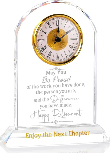 Vista 9 de Ornalrist Regalos de Jefe para Hombres y Mujeres Reloj de Cristal, Regalos para Jubilación Jefa Mujer - Regalo de Apreciación de Jefe para Hombres
