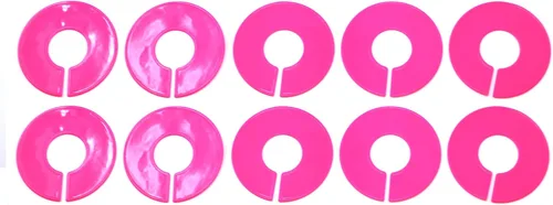 Vista 7 de JSP Manufacturing Divisores de tamaño de estante en blanco redondos de plástico rosa - Paquete múltiple (25)