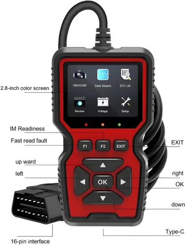 Vista 3 de BESULEN Escáner OBD2 para automóvil, lector de código automático V519, herramienta de escaneo de diagnóstico de coche, analizador de luz de motor