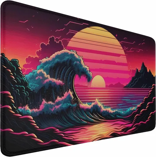 Vista 13 de Alfombrilla de ratón, alfombrilla de ratón para juegos con borde cosido duradero, alfombrilla premium con textura resistente al agua, base de goma