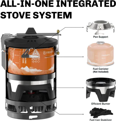 Vista 2 de Estufa portátil Fire-Maple Star X2 Pro para mochileros y campamentos - Herramienta de cocina de campamento rápida, compacta y eficiente para Negro