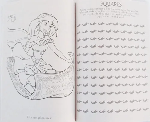Vista 3 de Princess Jasmine and Rapunzel - Libro para colorear y actividades, 80 páginas, color blanco