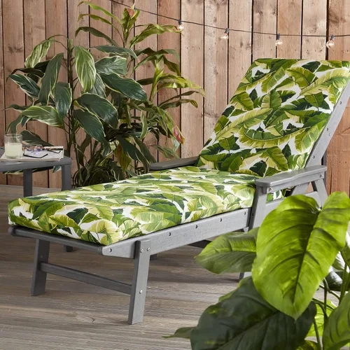 Vista 2 de Cojín reversible para silla de descanso para exteriores, color blanco tropical