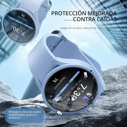 Vista 3 de Pack de 12 fundas para Samsung Galaxy Watch 6 de 40 mm, protector de pantalla con cubierta de policarbonato duro y película protectora de vidrio