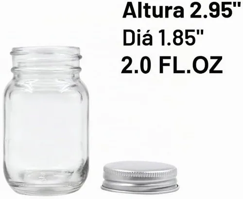 Vista 3 de U Pack - Tarro Mason de 2 onzas con tapa plateada para mermelada de miel, paquete de 24