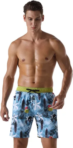 Vista 4 de Nonwe Traje de baño suave de secado rápido para hombre, ajuste relajado, traje de baño