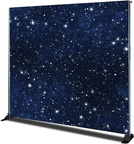 Vista 2 de Sensfun Fondo de fotografía de cielo estrellado nocturno de 6 x 6 pies, universo azul, galaxia, estrellas, boda, estudio fotográfico, cabina