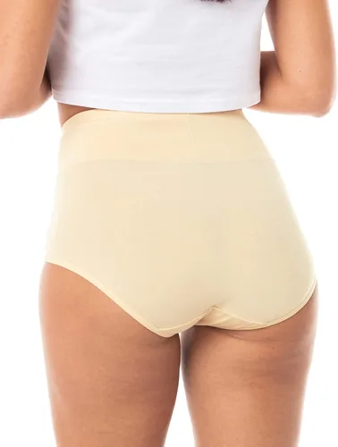 Vista 5 de Satini Bragas de algodón de cintura alta, cobertura completa, suaves, sin costuras, transpirables, cómodas, ropa