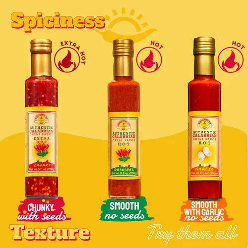 Vista 9 de TUTTOCALABRIA Salsa picante gruesa de Calabria, escala de calor: media/picante, hecha con chiles calabreses, ingredientes reales, ideal para alitas