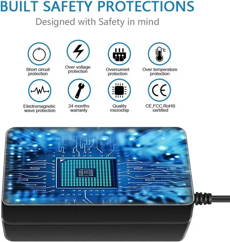 Vista 3 de SHNITPWR Adaptador de fuente de alimentación de 24 V CC 24 voltios 2A 48W AC a CC Convertidor Transformador 100 ~ 240 V Entrada de CA con punta