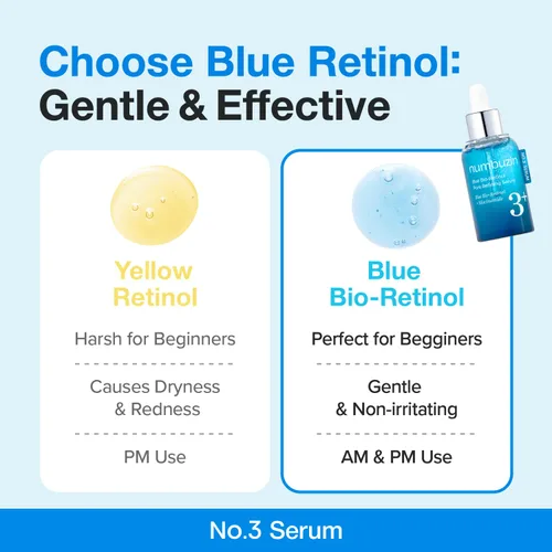 Vista 6 de numbuzin Suero de retinol No.3 Suero de refinación de poros azul bio-retinol Retinol principiante, apriete, reafirmante, BHA, niacinamida