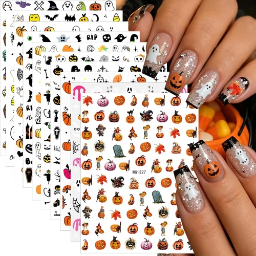 Vista 34 de 8 hojas de calcomanías de arte de uñas de conejo de Pascua, 3D, autoadhesivas, accesorios de arte de uñas, caricaturas, conejos, animales