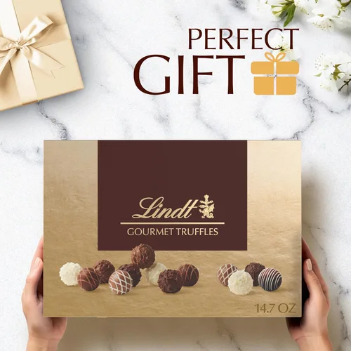 Vista 5 de Lindt Gourmet Truffles - Caja de regalo surtida de dulces de chocolate, 14.7 onzas