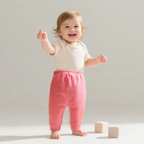 Vista 2 de Hakochia Pantalones para bebé para niños y niñas: 100% algodón, suaves, cómodos, con amplio espacio para pañales, 0-36 meses Multicolor-1