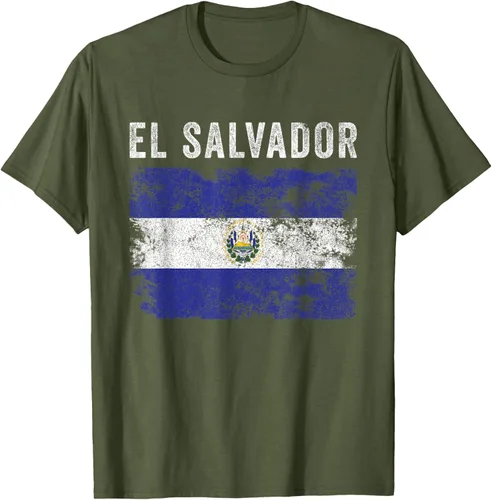 Vista 5 de Bandera de El Salvador envejecido - Hombres Mujeres - Camiseta de la bandera salvadoreña, Negro