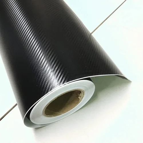 Vista 8 de Rollo de lámina envoltoria de vinilo plateada 3D de fibra de carbono, trama de sarga, Negro