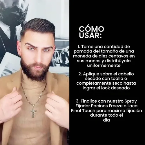 Vista 5 de Pacinos SLEEK - Pomada flexible de alto brillo para hombres (2 onzas)