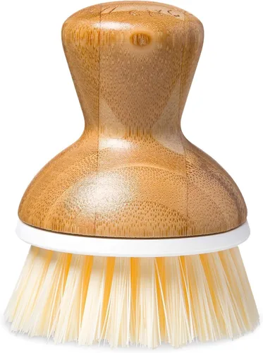 Vista 9 de Full Circle Bubble Up - Cepillo de bambú para platos, limpiador ergonómico de palma con mango para limpieza de cocina, gris, paquete de 1