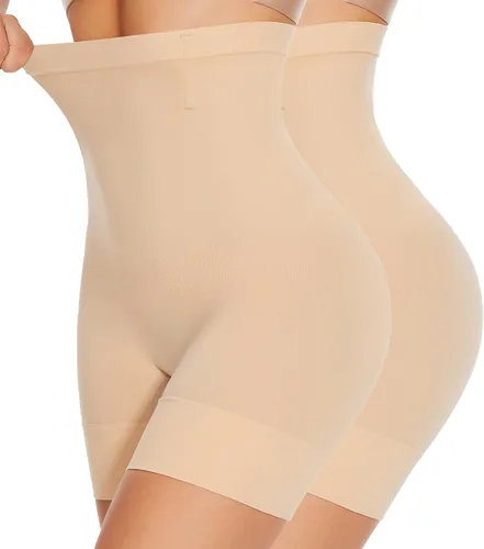 Vista 8 de YADIFEN Pantalones cortos moldeadores para mujer con control de abdomen, cintura alta, faja moldeadora para mujer, pantalones cortos moldeadores