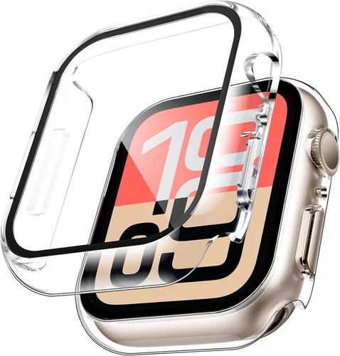 Vista 24 de TAURI - Juego de 2 carcasas rígidas para Apple Watch Series 11/10 42mm, con protector de pantalla de vidrio templado de PC, [resistente a arañazos]