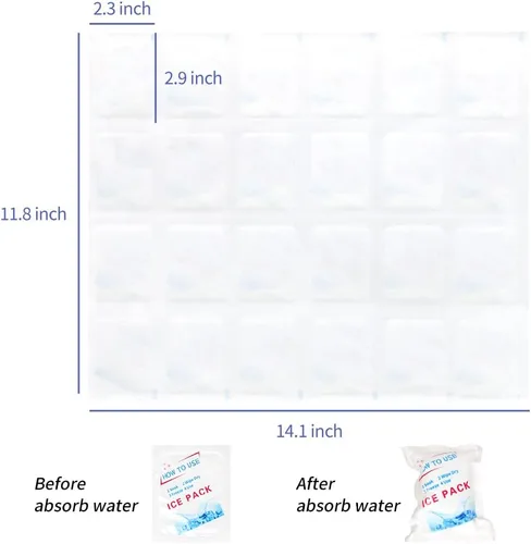 Vista 2 de Paquetes fríos de hielo seco para envío de alimentos congelados, paquete frío para bolsas de almuerzo, paquete de hielo frío de larga duración