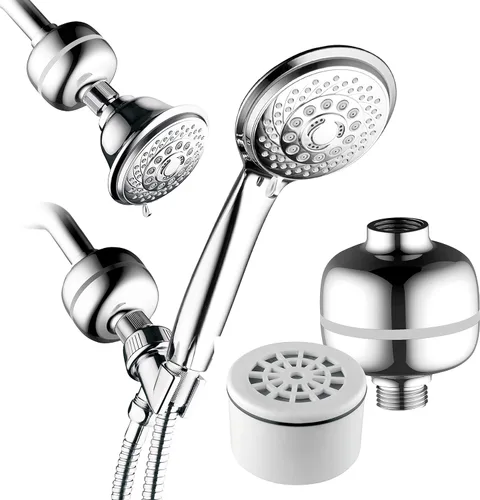 Vista 2 de AquaCare by HotelSpa 1139 - Cartucho desechable enriquecido KDF para filtro de ducha universal compacto o cabezales de ducha filtrados/duchas de mano