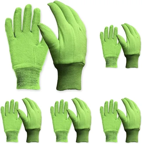 Vista 3 de DIGZ 77257-26 - Guantes de jardín de algodón mediano, color verde oliva con mini puntos, color verde oliva