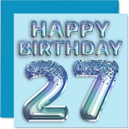 Vista 70 de Stuff4 Tarjeta de primer cumpleaños para niños, globo de fiesta con purpurina azul, tarjetas de feliz cumpleaños para niño de 1 año, nieto, hijo, 57