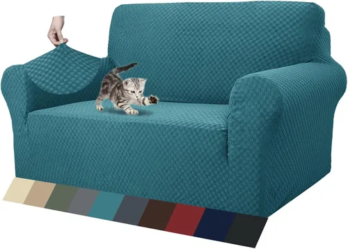 Vista 23 de ZNSAYOTX 1 Funda de silla Jacquard para sala de estar, funda de silla de alta elasticidad con brazos, antideslizante, apta para mascotas, funda