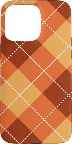Vista 30 de Funda para iPhone 13 Pro, naranja, amarillo y marrón, a cuadros, otoño, calabazas