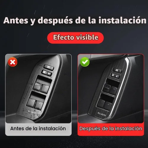 Vista 4 de Para Toyota Land Cruiser Prado 150 2010-2023 2020 2021 2022 Panel de control de botón de puerta interior Accesorios de modificación decorativa